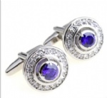 Purple elegant crystal cufflink