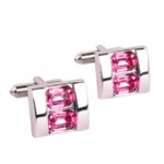 Pink crystal cufflink