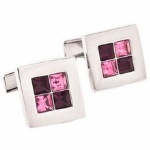 Square colored crystal cufflink
